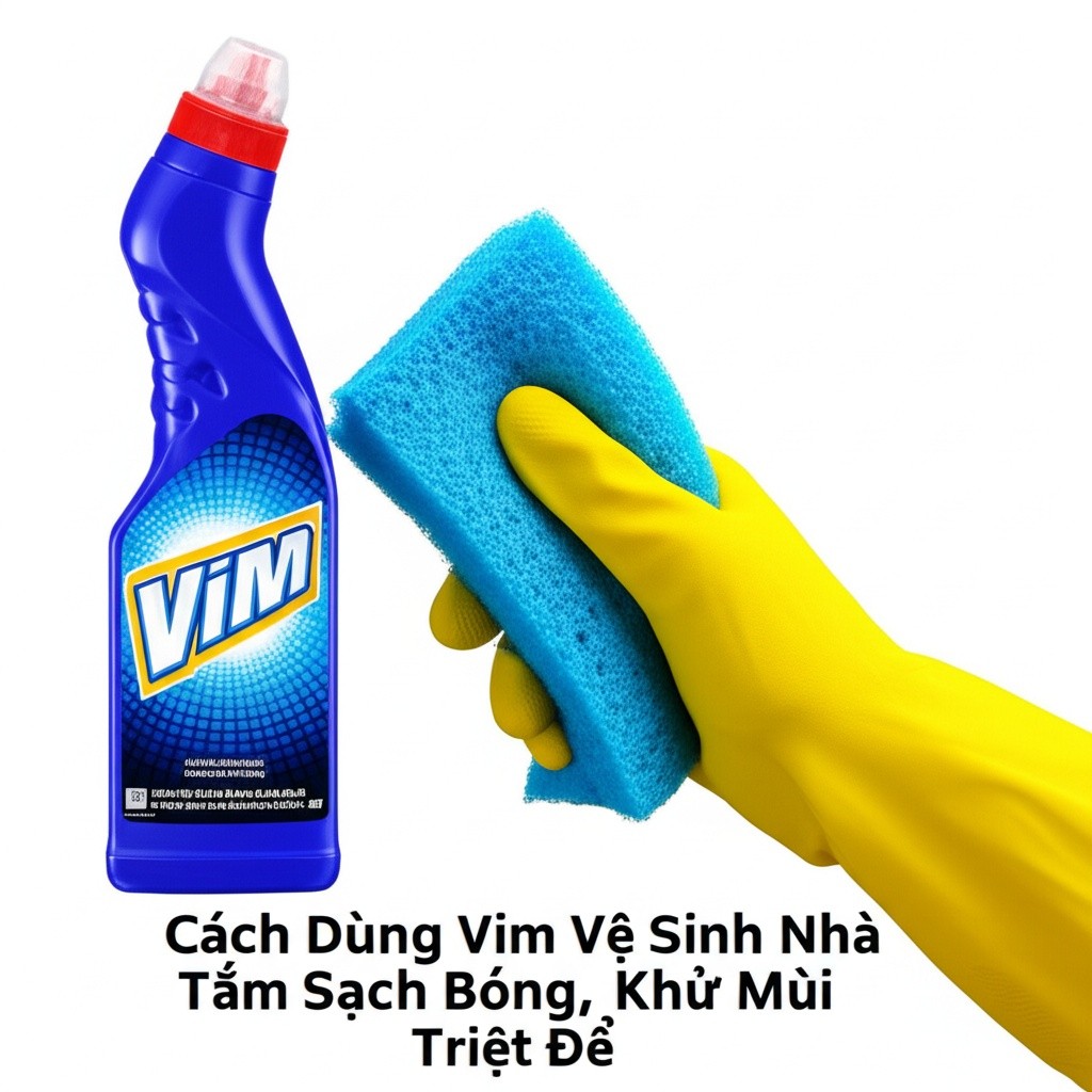 Hình minh họa cho bài viết: Cách Dùng Vim Vệ Sinh Nhà Tắm Sạch Bóng, Khử Mùi Triệt Để