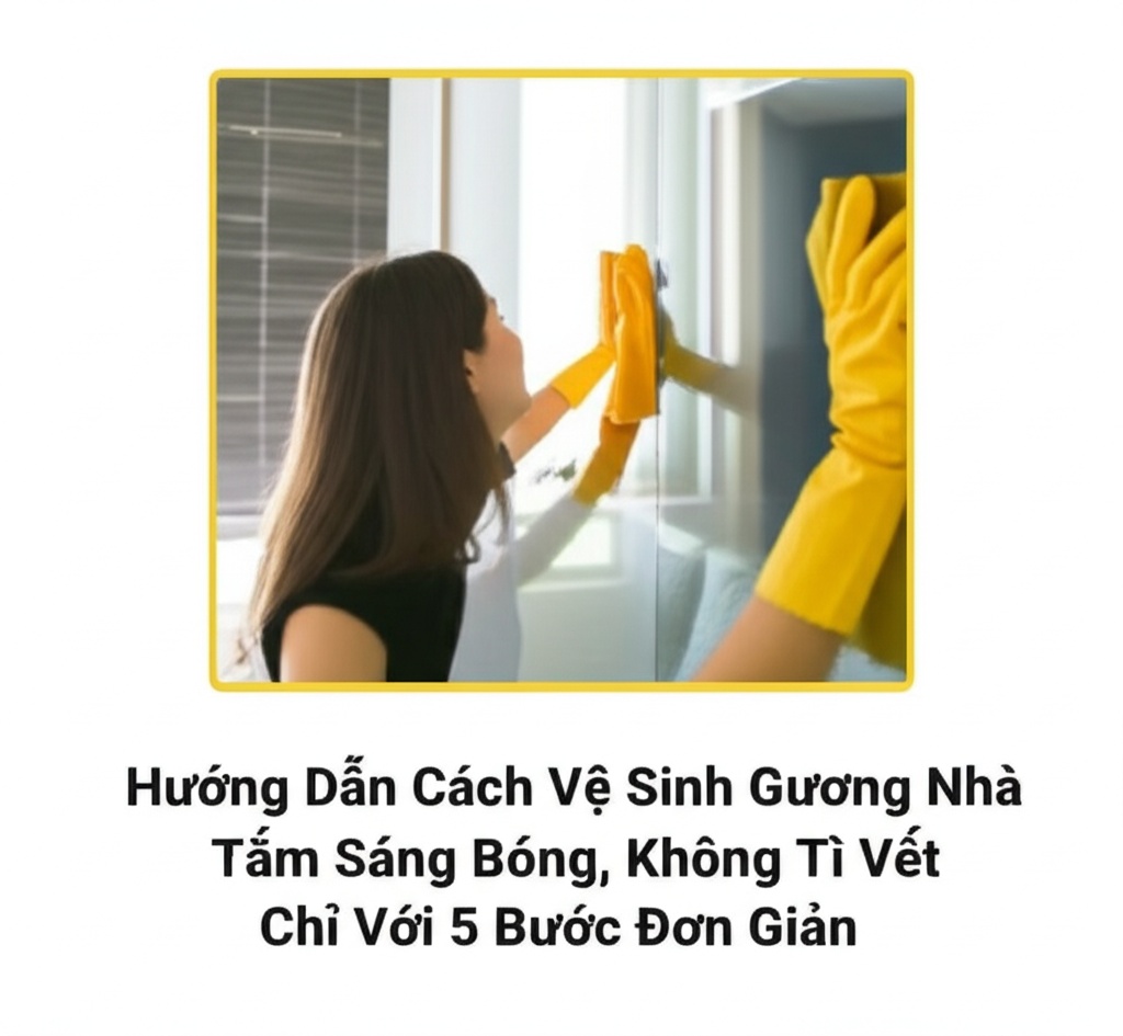 Hình minh họa cho bài viết: Hướng Dẫn Cách Vệ Sinh Gương Nhà Tắm Sáng Bóng, Không Tì Vết Chỉ Với 5 Bước Đơn Giản