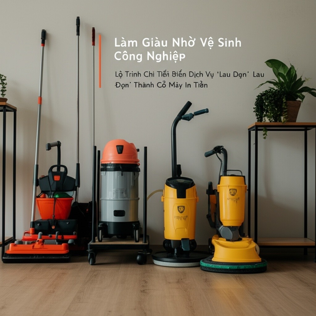 Hình minh họa cho bài viết: Làm Giàu Nhờ Vệ Sinh Công Nghiệp: Lộ Trình Chi Tiết Biến Dịch Vụ 'Lau Dọn' Thành Cỗ Máy In Tiền